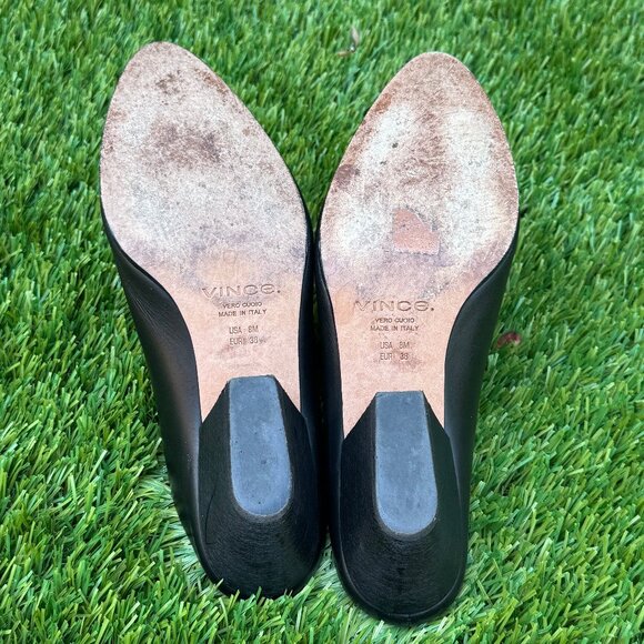 Vince Vigo Leather Black Pointed Toe Mules/Booties Size 8M - Euro 38 - Picture 10 of 11